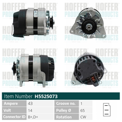 HOFFER H5525073 Alternatore