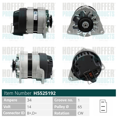 HOFFER H5525192 Alternatore