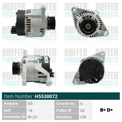 HOFFER H5530072 Alternatore