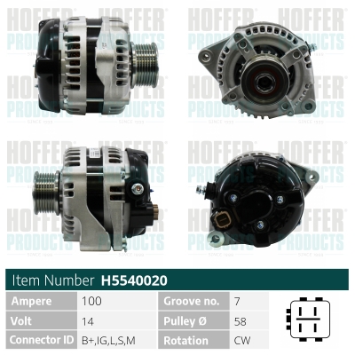 HOFFER H5540020 Alternatore