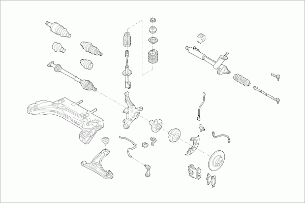 LEMFÖRDER VW-LUPO-FL007 Steering Front Axle for VW