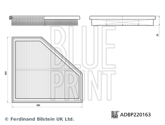 BLUE PRINT ADBP220163 Luftfilter