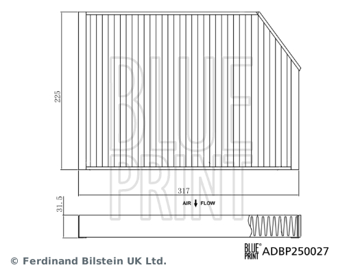 BLUE PRINT ADBP250027 Filtro, Aria abitacolo-Filtro, Aria abitacolo-Ricambi Euro