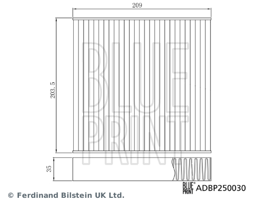 BLUE PRINT ADBP250030 Filtro, Aria abitacolo