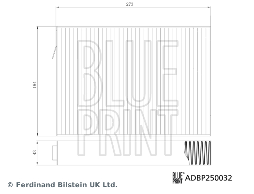 BLUE PRINT ADBP250032 Filtro, Aria abitacolo