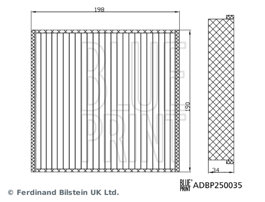 BLUE PRINT ADBP250035 Filter, Innenraumluft