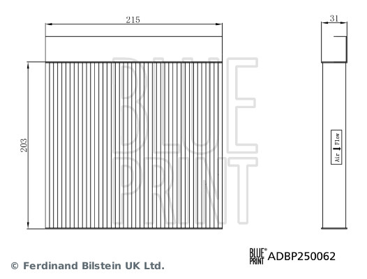 BLUE PRINT ADBP250062 Filter, Innenraumluft