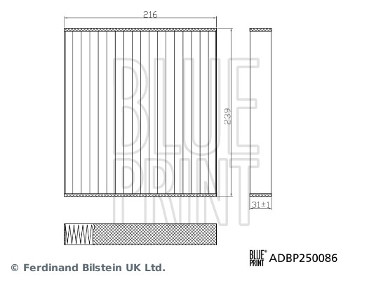 BLUE PRINT ADBP250086 Filter, Innenraumluft