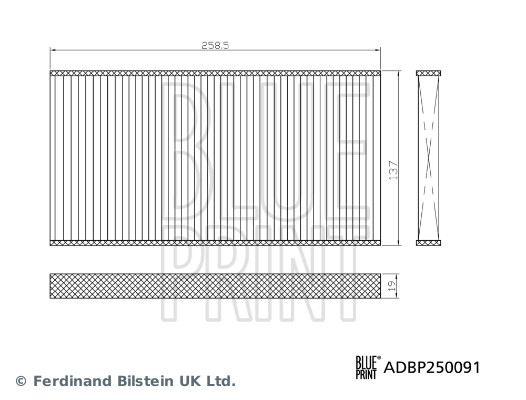 BLUE PRINT ADBP250091 Filtersatz, Innenraumluft