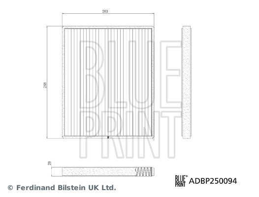 BLUE PRINT ADBP250094 Filter, Innenraumluft