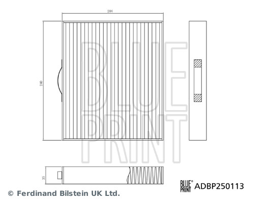 BLUE PRINT ADBP250113 Filter, Innenraumluft