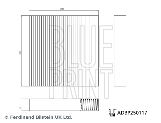 BLUE PRINT ADBP250117 Filter, Innenraumluft