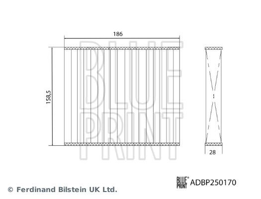 BLUE PRINT ADBP250170 Filter vnútorného priestoru