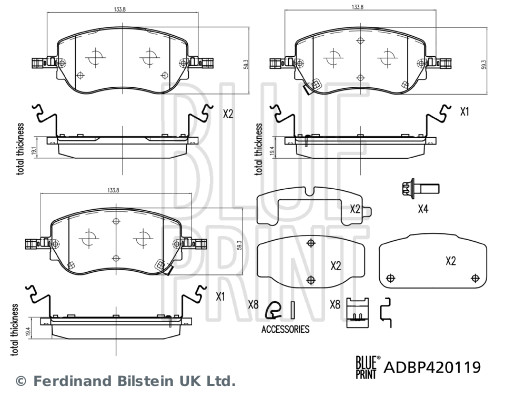 TEXTAR 2243401 Bremsekloss sett