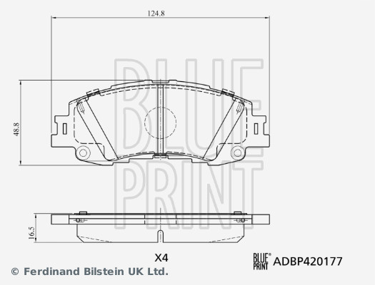 BLUE PRINT ADBP420177 Bremsbelagsatz, Scheibenbremse