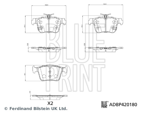 BLUE PRINT ADBP420180 Bremsbelagsatz, Scheibenbremse
