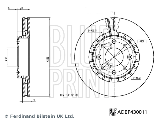 BLUE PRINT ADBP430011 Discofreno-Discofreno-Ricambi Euro