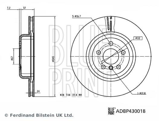 BLUE PRINT ADBP430018 Discofreno-Discofreno-Ricambi Euro