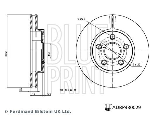 BLUE PRINT ADBP430029 Discofreno-Discofreno-Ricambi Euro