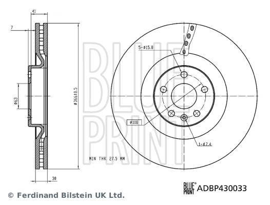 BLUE PRINT ADBP430033 Discofreno-Discofreno-Ricambi Euro