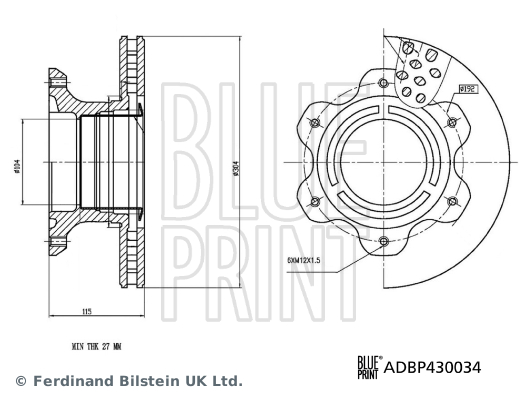 BLUE PRINT ADBP430034 Discofreno-Discofreno-Ricambi Euro