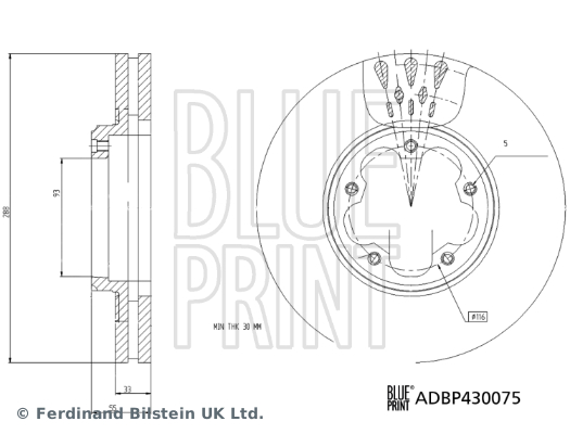 BLUE PRINT ADBP430075 Discofreno-Discofreno-Ricambi Euro