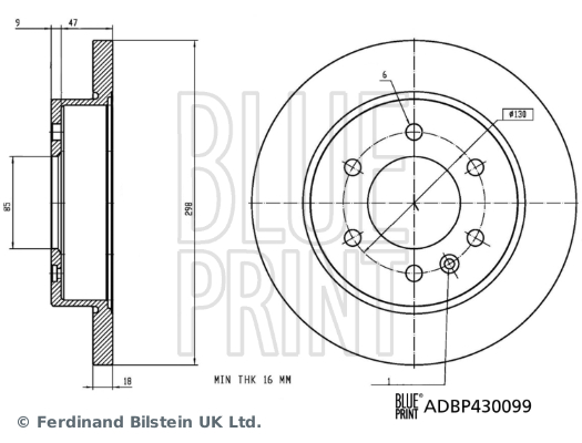 BLUE PRINT ADBP430099 Discofreno-Discofreno-Ricambi Euro