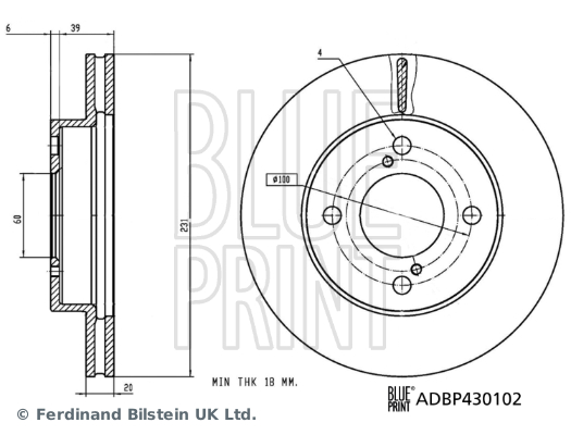 BLUE PRINT ADBP430102 Discofreno