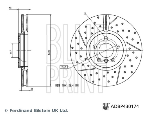 BLUE PRINT ADBP430174 Bremsscheibe