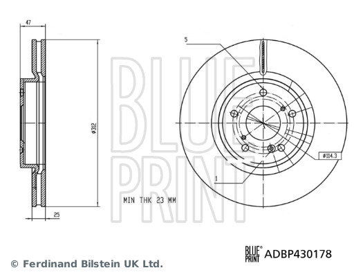 BLUE PRINT ADBP430178 Bremsscheibe