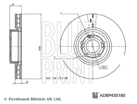 BLUE PRINT ADBP430180 Bremsscheibe