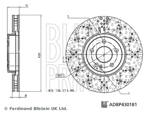 BLUE PRINT ADBP430181 Bremsscheibe