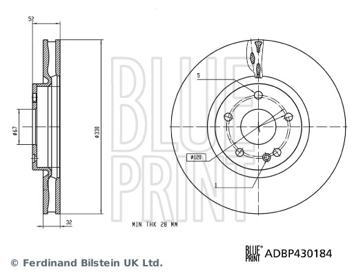 BLUE PRINT ADBP430184 Bremsscheibe