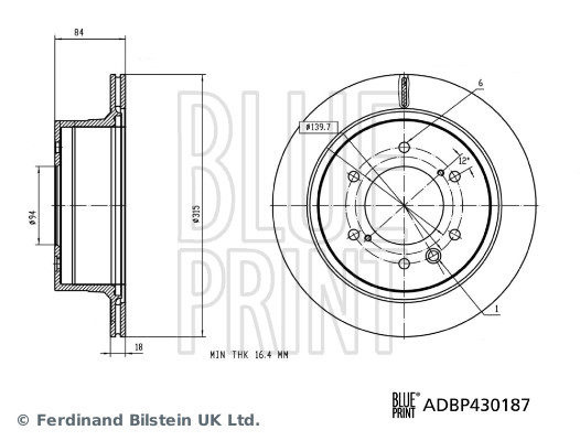 BLUE PRINT ADBP430187 Disc...