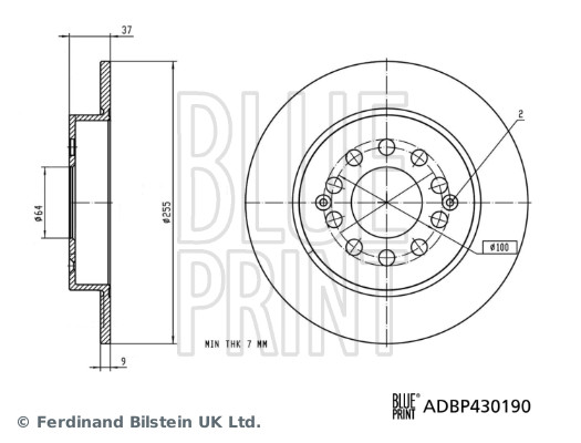 BLUE PRINT ADBP430190 Bremsscheibe