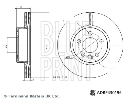 BLUE PRINT ADBP430196 Bremsscheibe