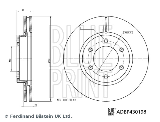 BLUE PRINT ADBP430198 Bremsscheibe