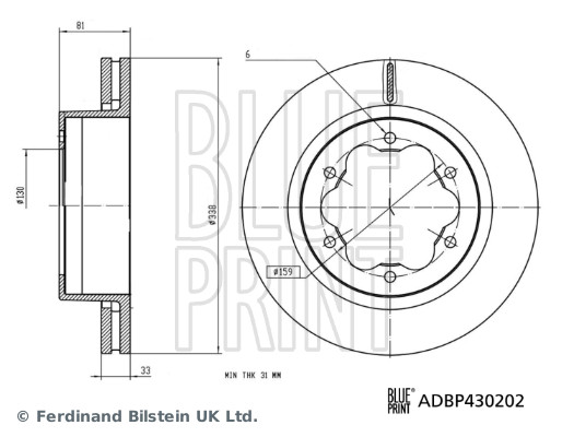BLUE PRINT ADBP430202 Bremsscheibe