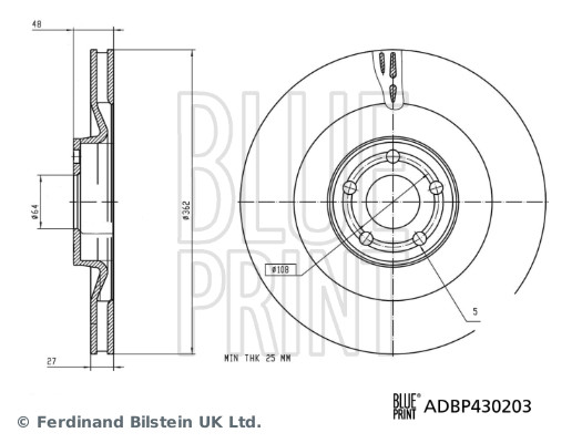 BLUE PRINT ADBP430203 Bremsscheibe