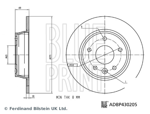 BLUE PRINT ADBP430205 Bremsscheibe