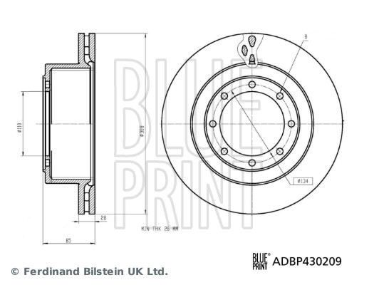 BLUE PRINT ADBP430209 Bremsscheibe