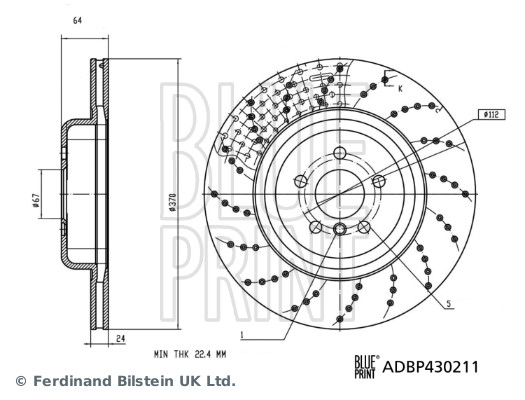 BLUE PRINT ADBP430211 Bremsscheibe