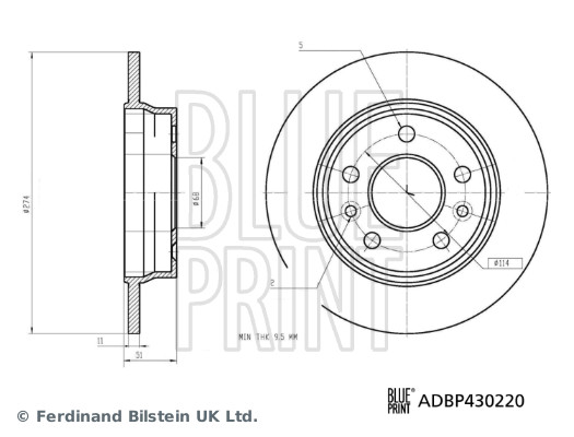 BLUE PRINT ADBP430220 Bremsscheibe