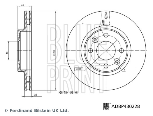 BLUE PRINT ADBP430228 Bremsscheibe