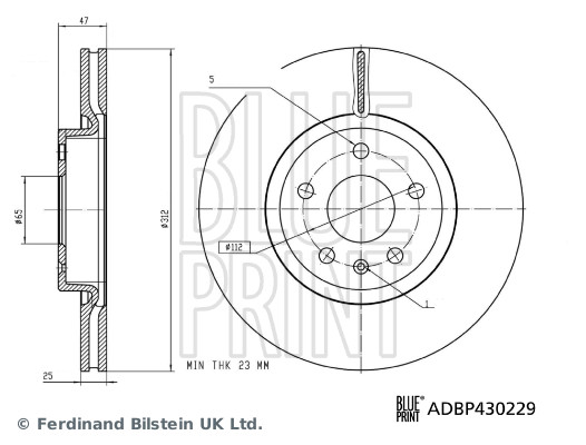 BLUE PRINT ADBP430229 Bremsscheibe
