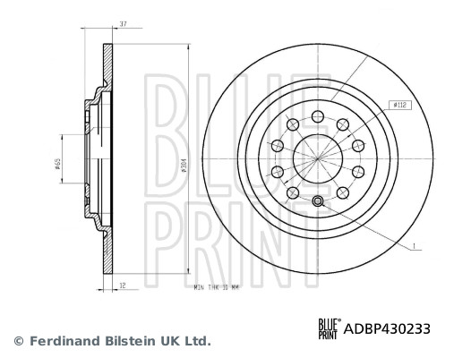 BLUE PRINT ADBP430233 Bremsscheibe