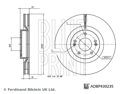 BLUE PRINT ADBP430235 Bremsscheibe