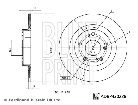 BLUE PRINT ADBP430238 Bremsscheibe