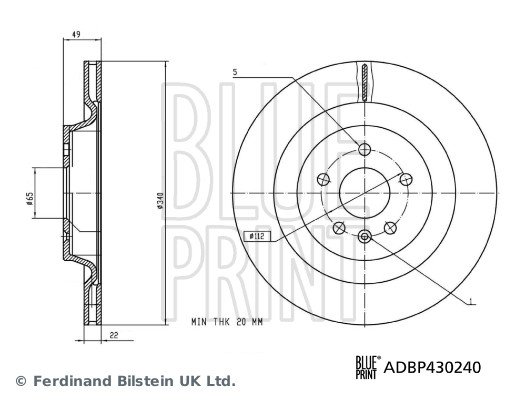 BLUE PRINT ADBP430240 Bremsscheibe