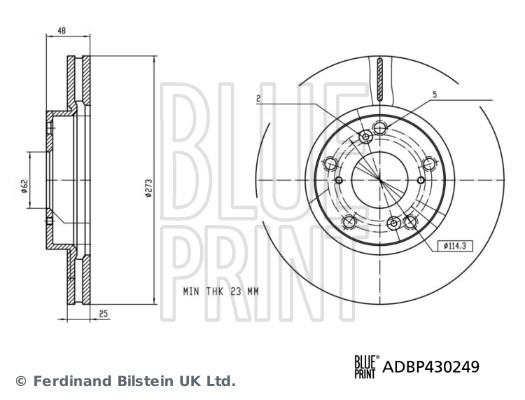 BLUE PRINT ADBP430249 Bremsscheibe